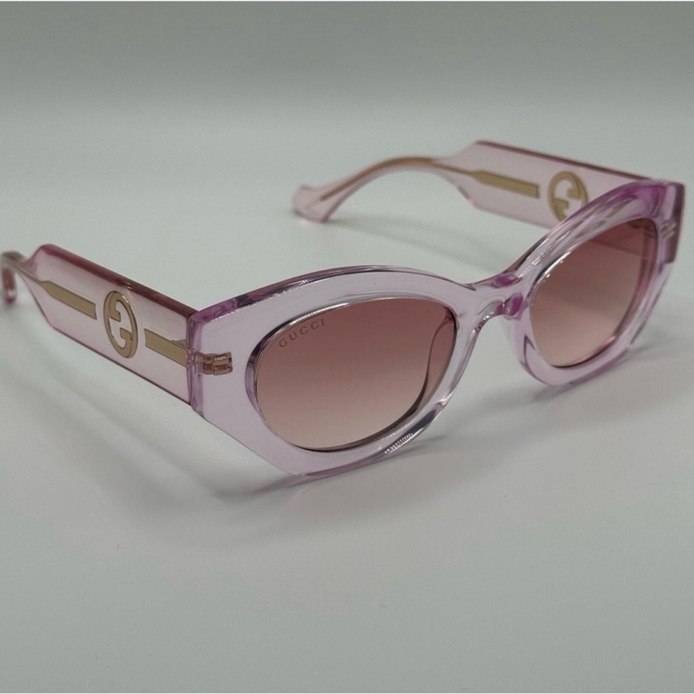Gucci Gg Rectangle Frames Transparent Pink Eyewear - image 4